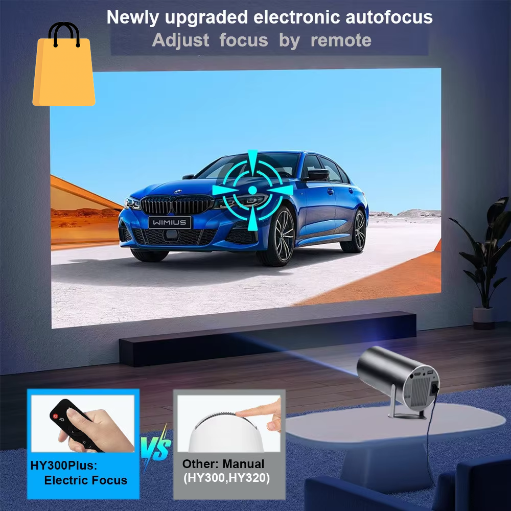 HY300 plus HD Projector Portatil 4K 1280X720P Android LED Video Home Theater Cinema Phone Mini Proyector Movie HY300 Pro