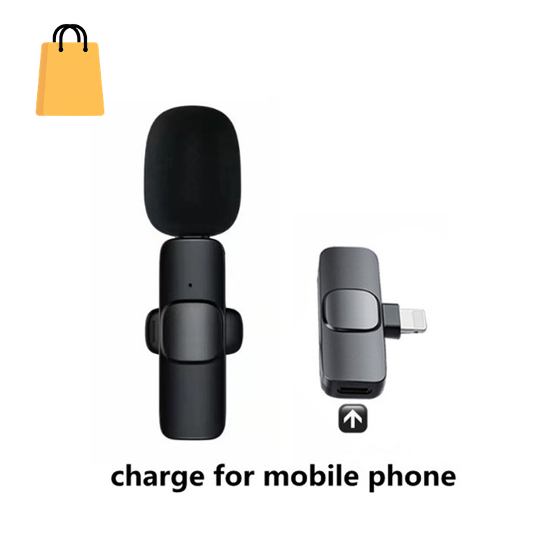 Wireless Lavalier Microphone Portable Audio Video Recording Mini Mic for I Phone Android Long Battery Life Live Broadcast Gaming