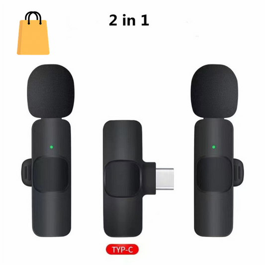 Wireless Lavalier Microphone Portable Audio Video Recording Mini Mic for I Phone Android Long Battery Life Live Broadcast Gaming