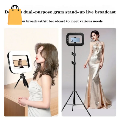 New Handheld Ring LED Rechargeable Fill Light Portable Mobile Phone Live Broadcast Photography Desktop Selfie Light