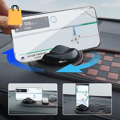 2 in 1 Dashboard anti Slip Mat with Phone Mount 360-Degree Rotation Car Phone Holder Non-Slip Adhesive Mat for Car