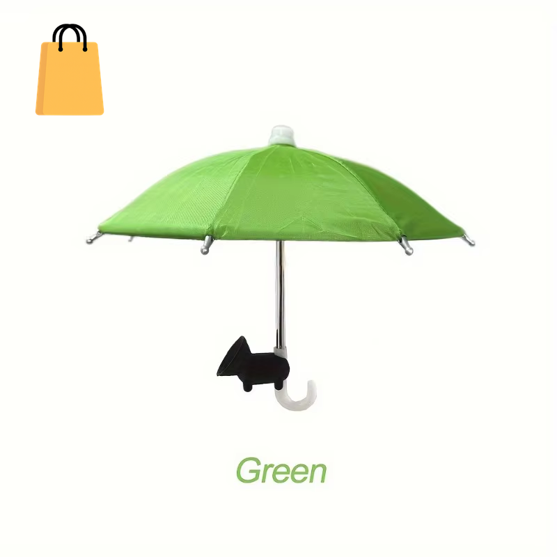 Mini Umbrella for Smart Phone with Suction Cup Holder, Outdoor Anti-Glare Sunshade Cover, Anti-Reflective Screen Protector