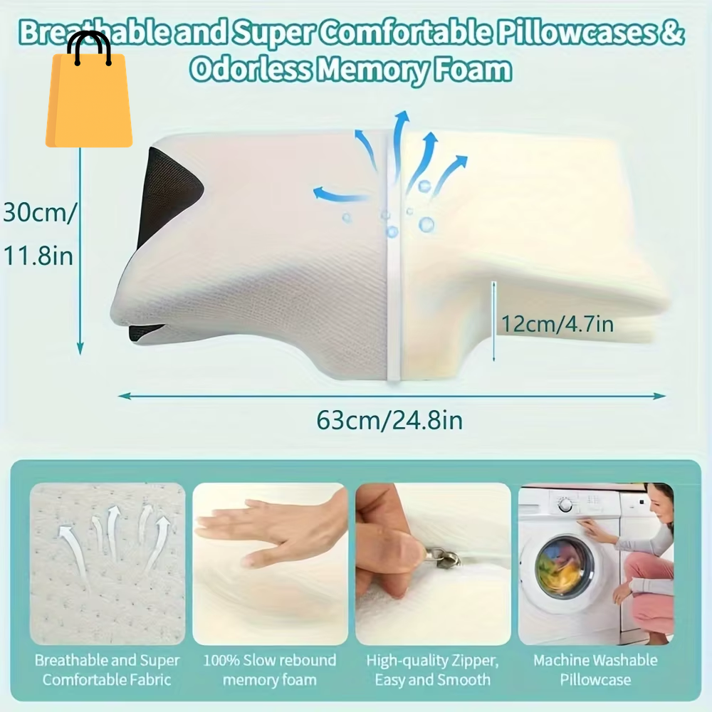 Ergonomic Cotton Snack Pillow with Comfortable Sleeping Design, Soft and Lightweight, Perfect for Side, Back and Abdominal Sleep