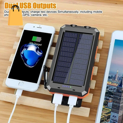 200000Mah Solar Power Bank Waterproof Large Capacity Powerbank Fast Charging External Battery with SOS for Iphone Samsung Xiaomi