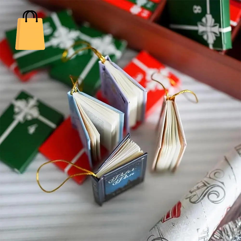 2025 Mini Book Ornament Advent, Book Lovers Gifts Calendar, Books Lovers Gifts Advent Calendar with 24 Book Gift, Christmas Book