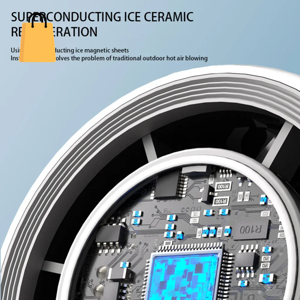 100 Turbos Chilled Ice Sensation Cold Fan Super Mini Turbo Speed Fan USB Powered Digital Display for Outdoor Camping Office Dorm