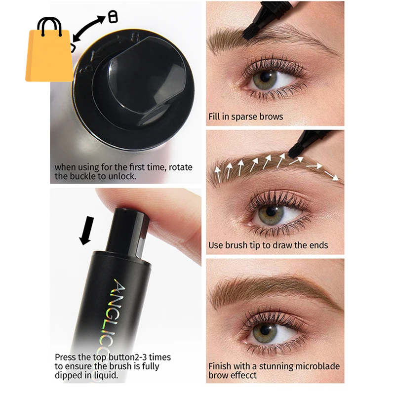 Eyebrow Pencil Makeup Black Brown Tint Eyebrow Ink Dye Hairline Waterproof 3D Brush Natural Wild Eyebrow Marker Enhancers Cream