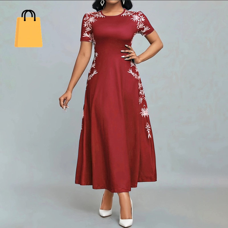 Women'S Elegant Short Sleeve Maxi Dresses Casual Empire Waist Long Dress