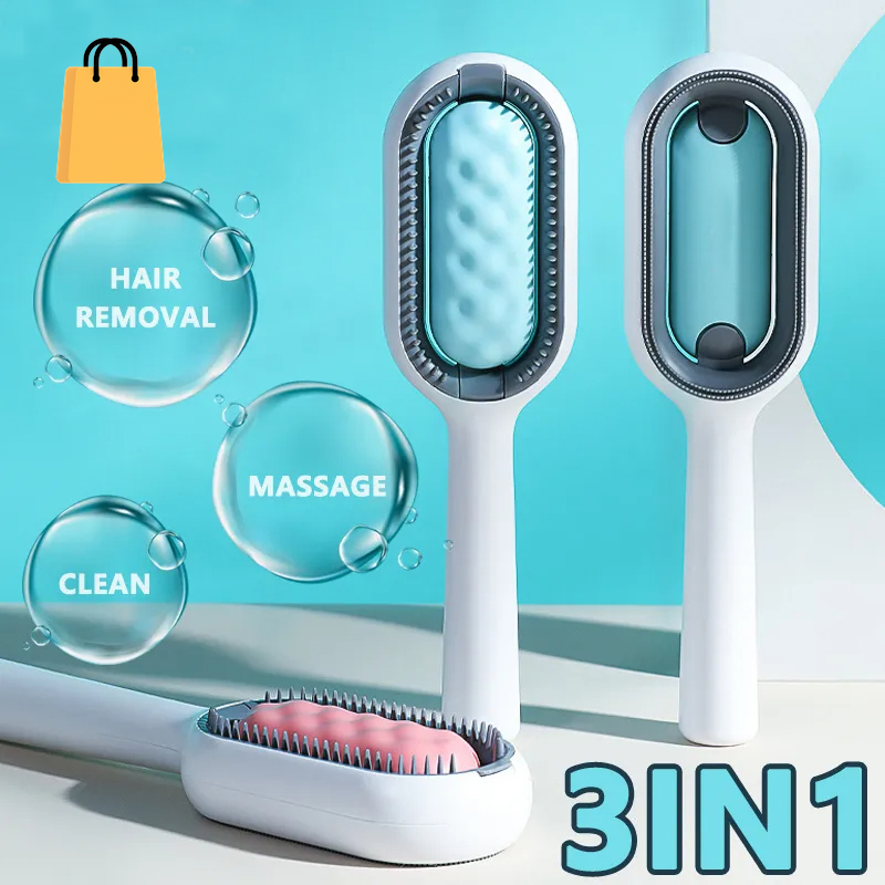 Cat Hair Brush with Water, Sticky Brush for Cats, 4 In-1 Cat Grooming Brush Creative Update Cat Dog Grooming Comb with Water Tank Double-Sided Hair Removal Brush Kitten Pet Supplies Accessories