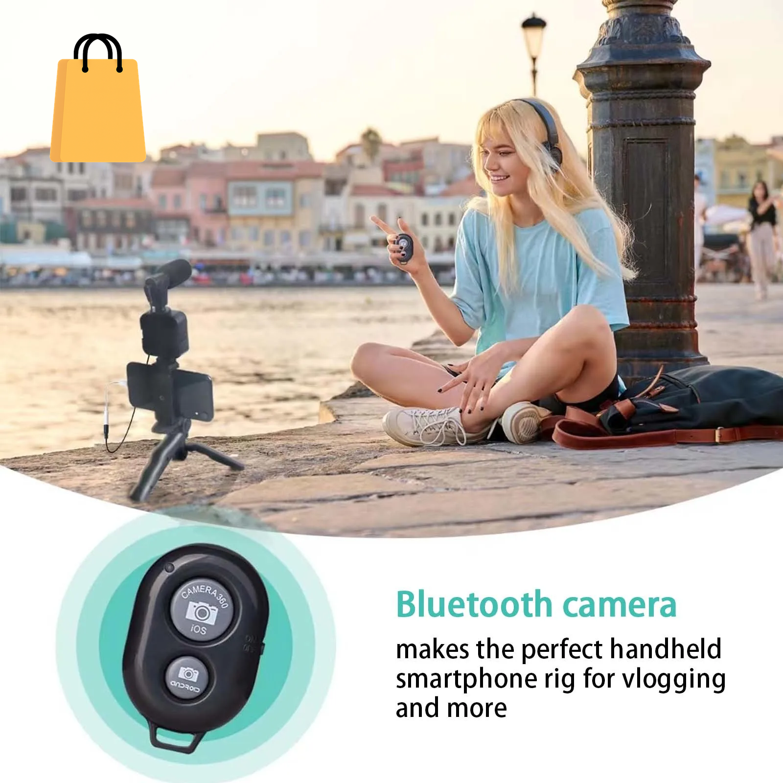 Smartphone Vlogging Kit for Iphone Android with Tripod Mini Microphone Starter Vlog Kit for Tiktok Live Stream Video Youtube