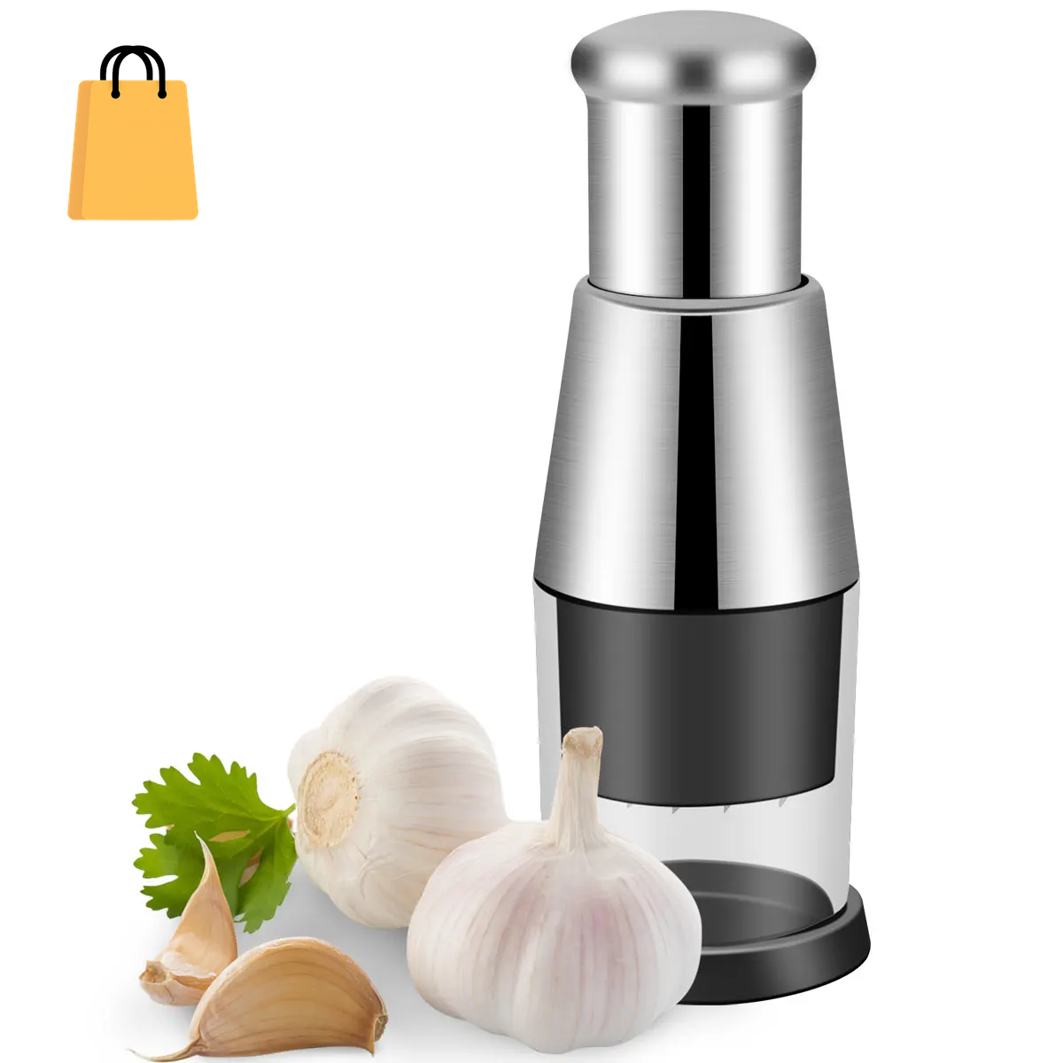Pressed Garlic Chopper Stainless Steel Manual Garlic Masher Handheld Push Type Garlic Crusher Labor Kitchen Chopper Gadget
