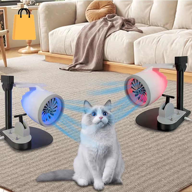USB Jetfan Desktop Turbofan Engine Fan Blue Light Upgraded Version with Humidifier and Blue Tail Light