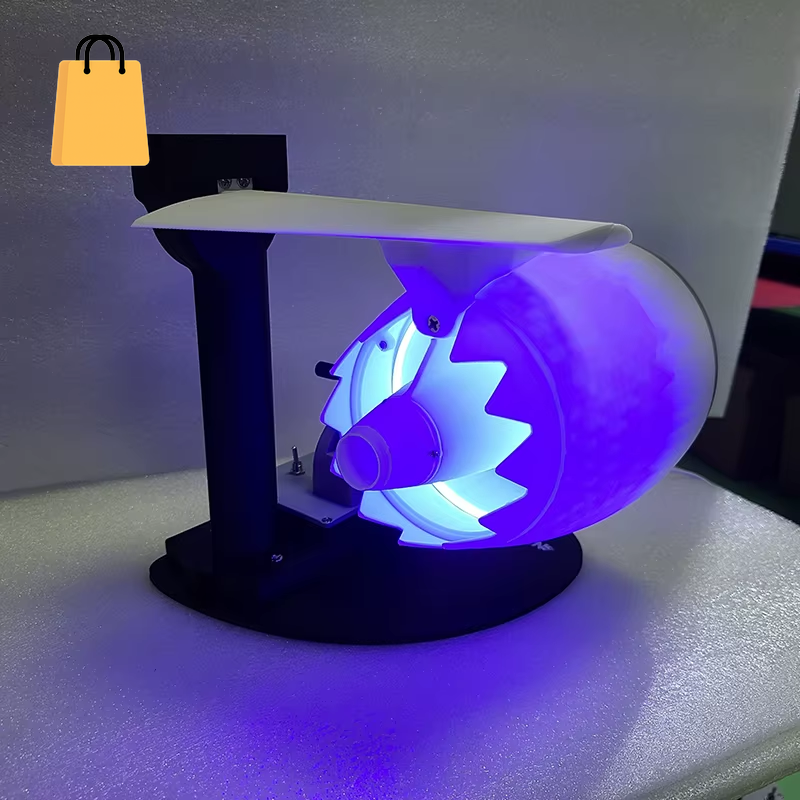 USB Jetfan Desktop Turbofan Engine Fan Blue Light Upgraded Version with Humidifier and Blue Tail Light