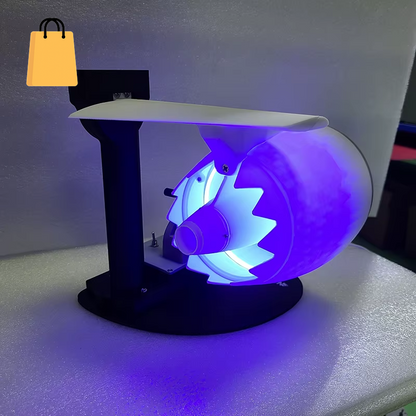 USB Jetfan Desktop Turbofan Engine Fan Blue Light Upgraded Version with Humidifier and Blue Tail Light