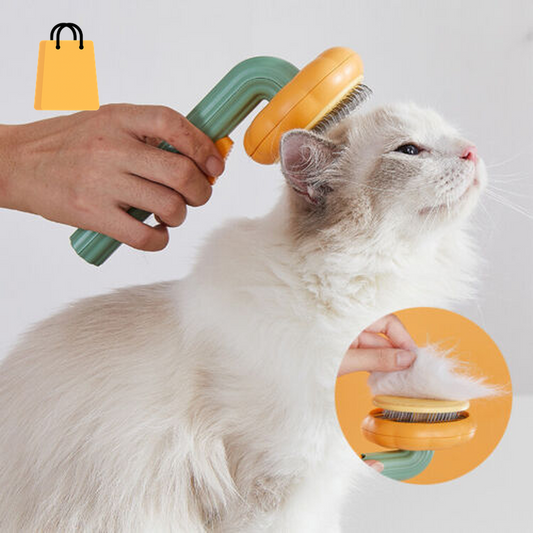 Pet Pumpkin Brush, Pet Grooming Self Cleaning Slicker Brush for Dogs Cats Puppy Rabbit, Cat Brush Grooming Gently Removes Loose Undercoat, Mats Tangled Hair Slicker Brush