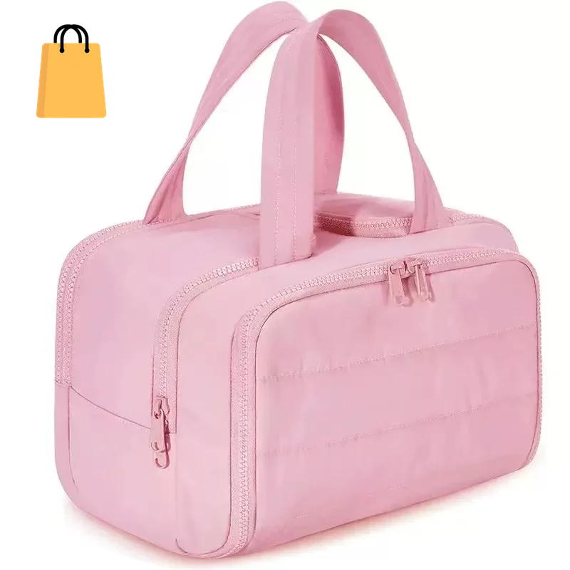 Large Capaci Portable Lightweight Makeup Bag Women'S Travel Miscellaneous Storage Bag Handheld Organizer Cosmetic Pouch Wash Bag