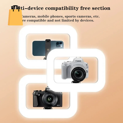 New Handheld Ring LED Rechargeable Fill Light Portable Mobile Phone Live Broadcast Photography Desktop Selfie Light