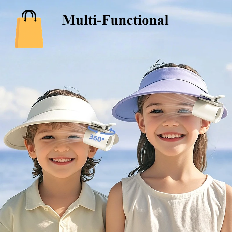 Portable Car Clip Fan 360° Rotatable 100 Speed Wind 12V USB Rechargeable Electric Fan Low Noise Mini Fan Clamp Anywhere