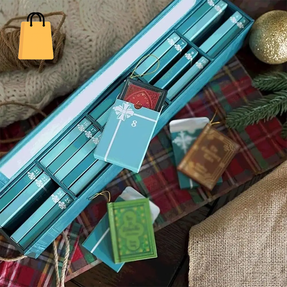2025 Mini Book Ornament Advent, Book Lovers Gifts Calendar, Books Lovers Gifts Advent Calendar with 24 Book Gift, Christmas Book