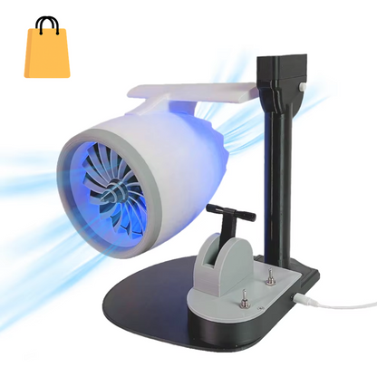 USB Jetfan Desktop Turbofan Engine Fan Blue Light Upgraded Version with Humidifier and Blue Tail Light